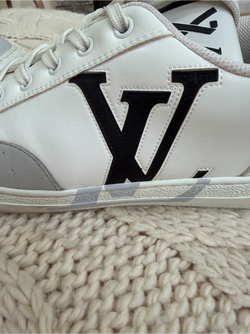 Louis Vuitton Men’s White Leather Sneakers. - Picture 5 of 14